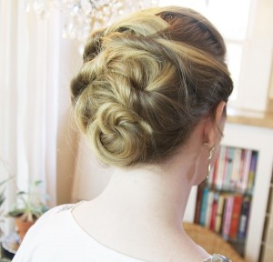 woven updo hairstyle
