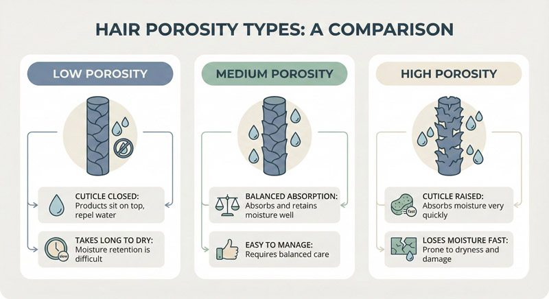 Hair porosity comparison chart low medium high porosity