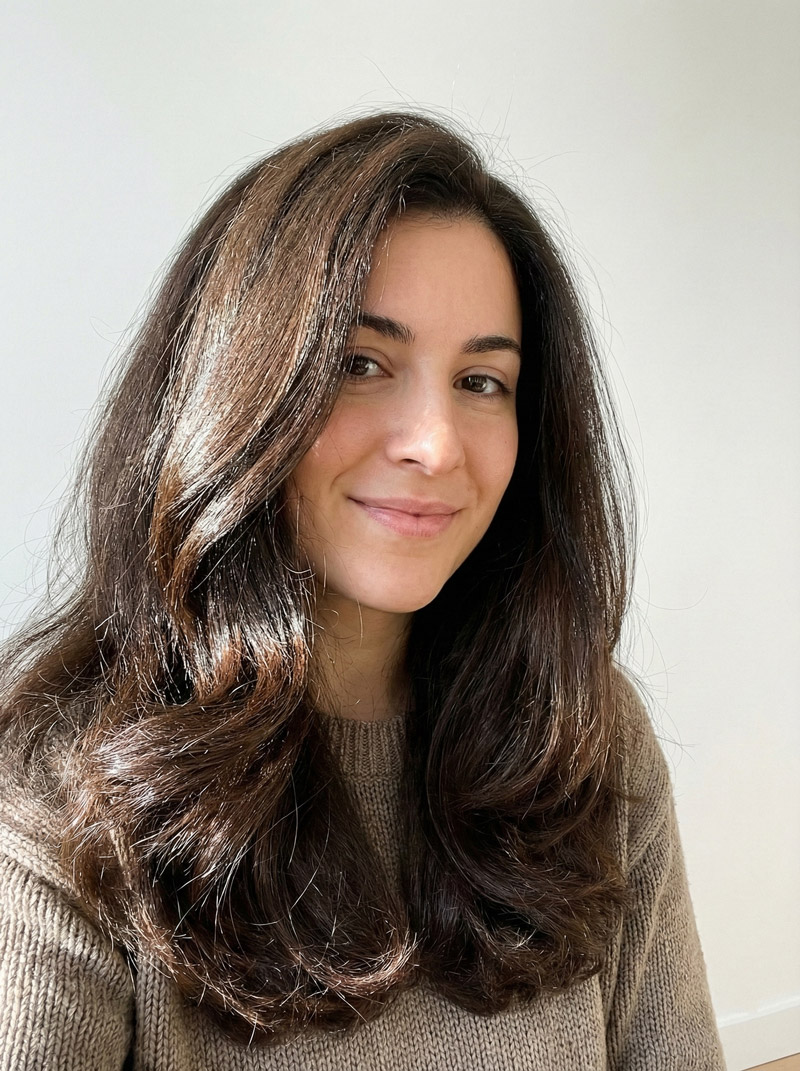 Healthy thick hair after treating hair thinning at 25