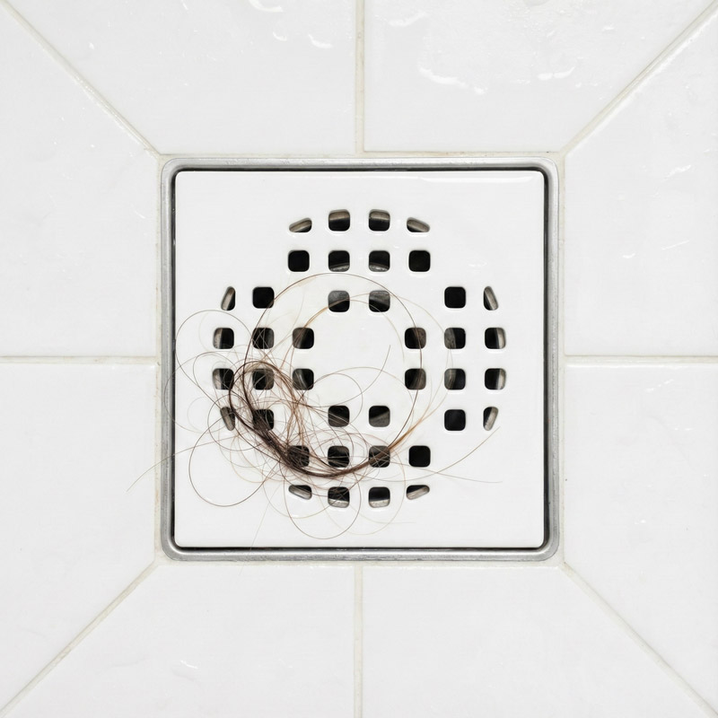 Hair shedding in shower drain from telogen effluvium