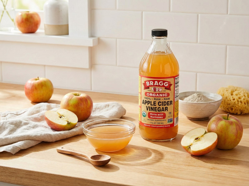 Apple cider vinegar rinse for hard water hair treatment