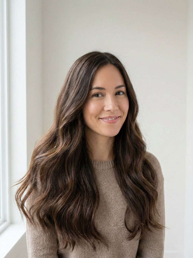 Healthy shiny hair after treating hard water damage