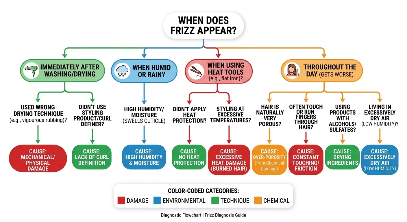 Frizzy hair solutions 9 causes diagnostic chart helping identify root cause