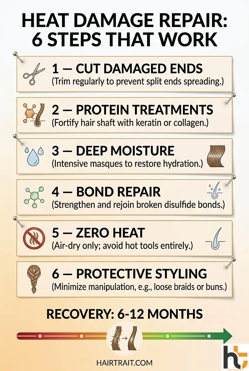 Heat damage repair Pinterest guide 6 science-backed steps that actually work