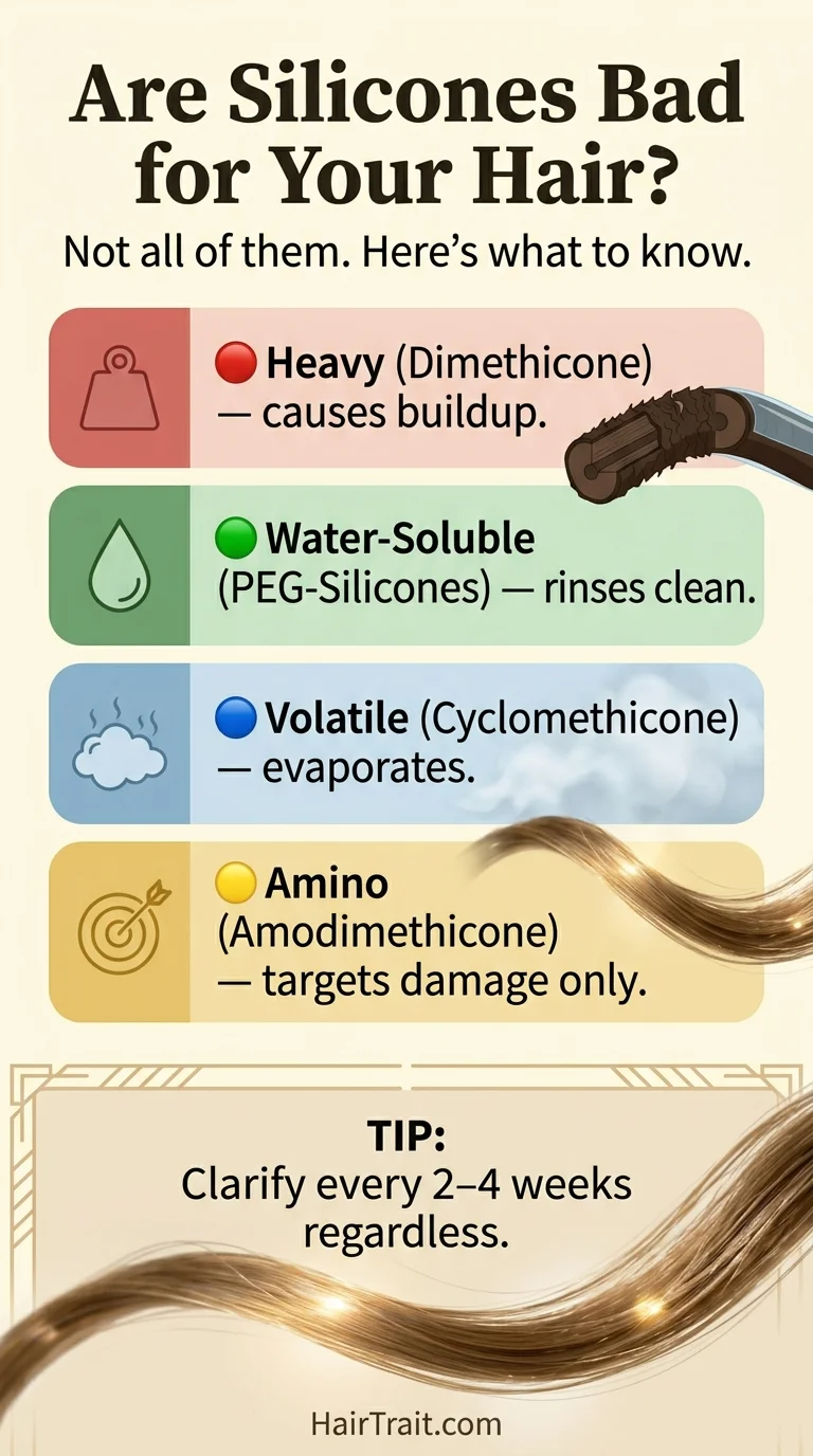 Silicones bad for hair Pinterest guide — which silicone types to avoid and which are safe