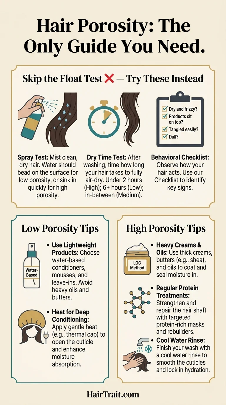 Hair porosity Pinterest guide — how to test, what it means, and routine tips for low and high porosity