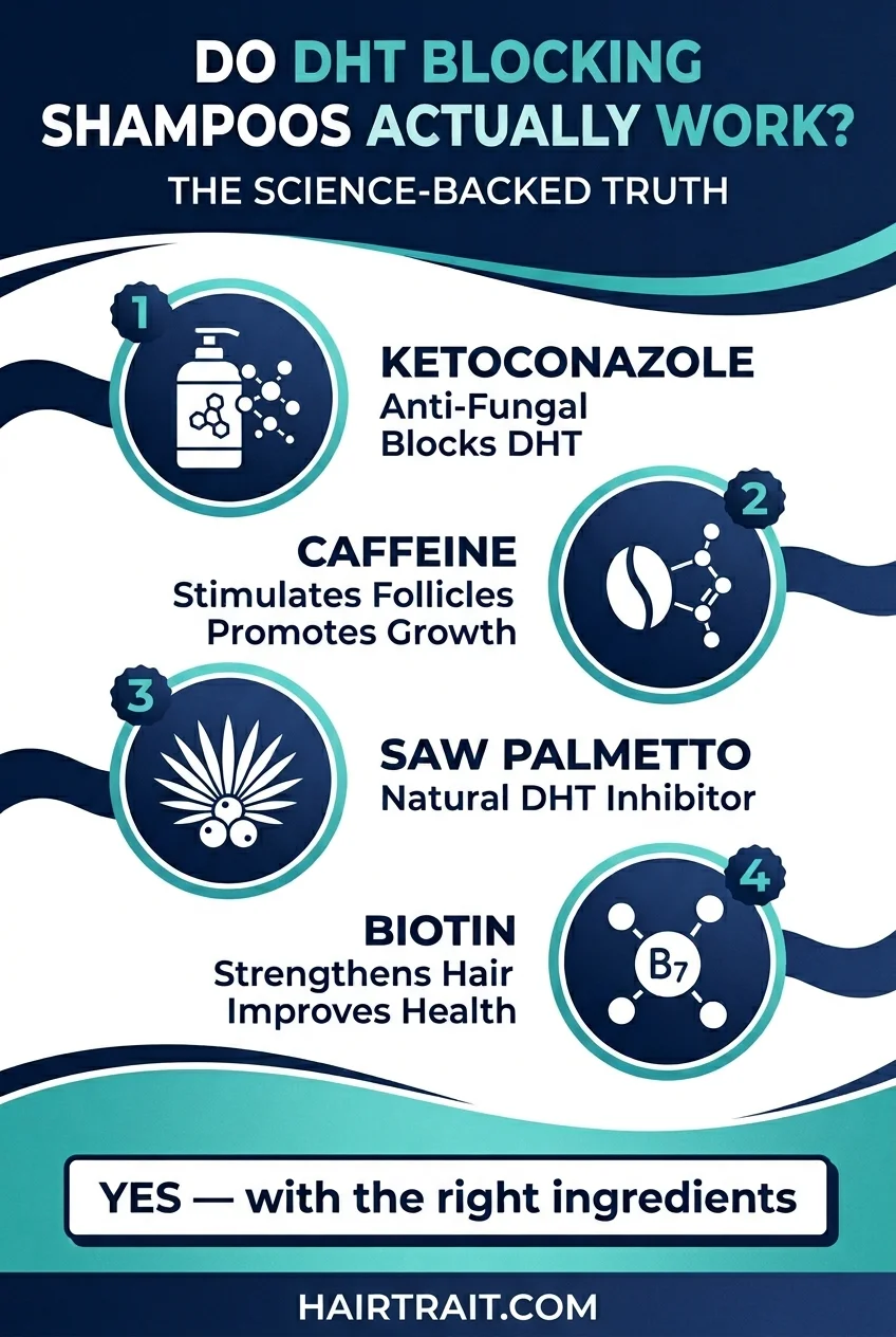 Pinterest pin — do DHT blocking shampoos work for hair loss in men