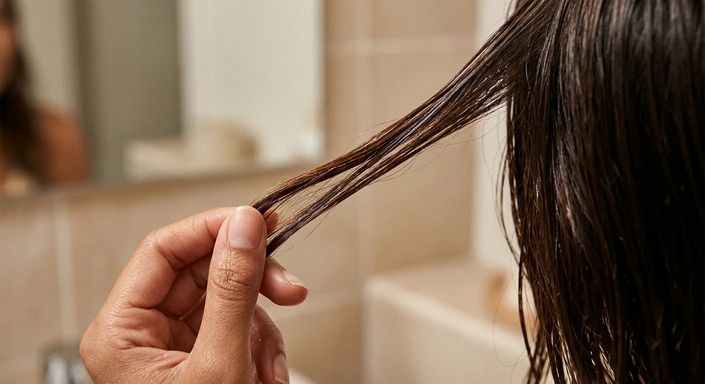 Protein moisture balance — healthy balanced hair with visible shine and elasticity