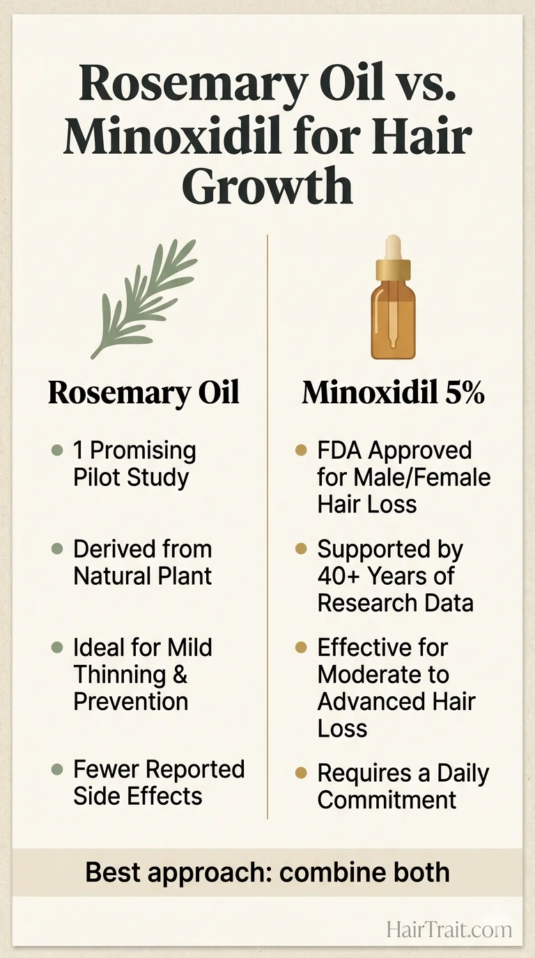 Rosemary oil vs minoxidil Pinterest comparison guide for hair growth