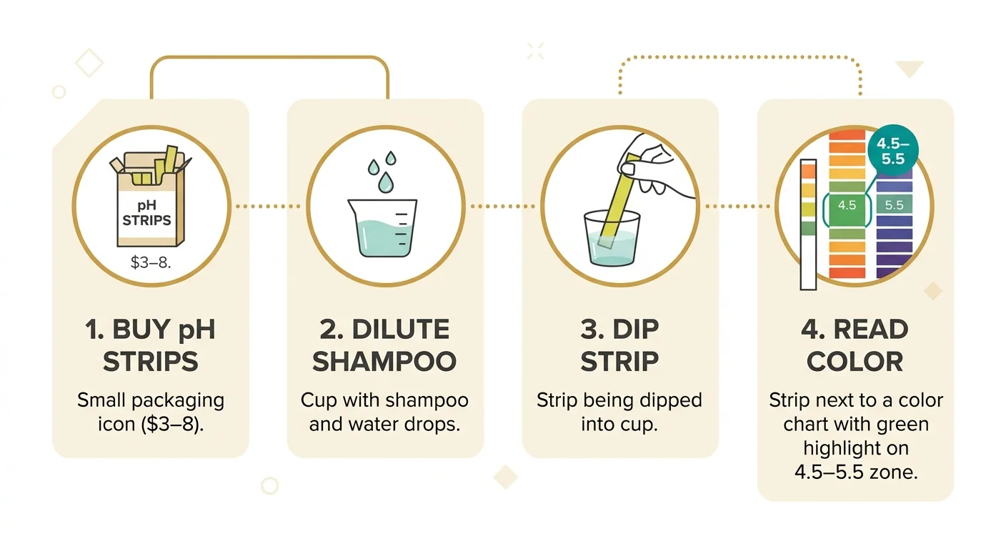 Step-by-step guide to testing your shampoo pH at home with pH test strips