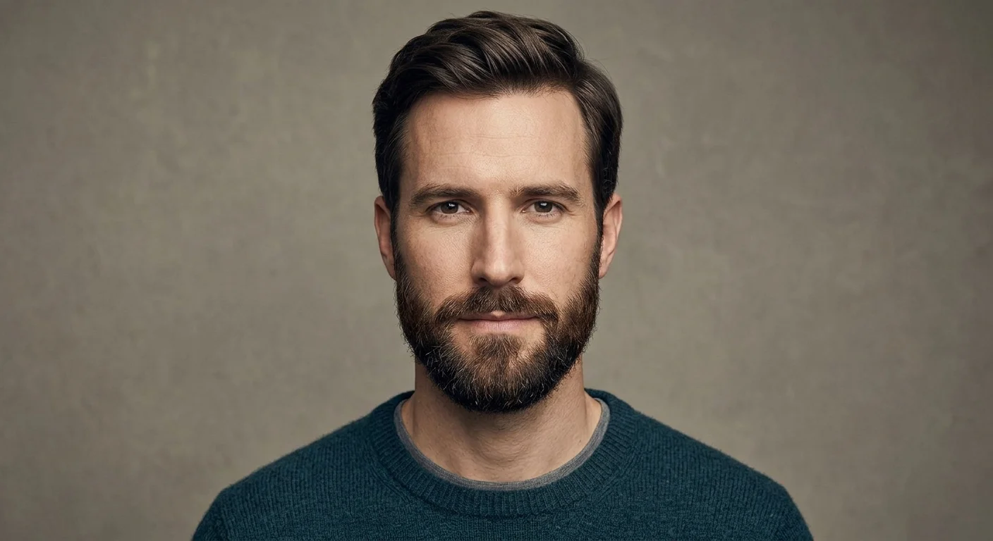 best beard style for oblong rectangular face men short boxed beard with full sides