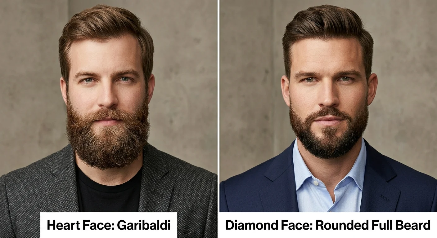 beard styles for heart and diamond face shapes Garibaldi full beard for jaw volume